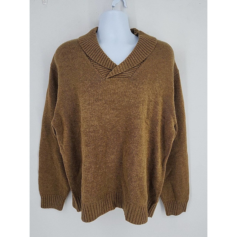 Orvis Lambswool Sweater Very Soft Mens Large Knit Pullover Casual Outdoor